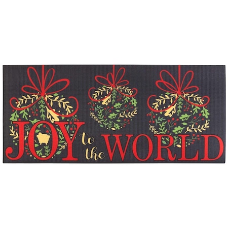 Magnolia Gardens 9.75 x 21.875 in. Joy to The World Insert Doormat DM011696